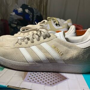 Adidas Gazelle Cream and White Sneakers